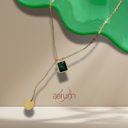 EMERALD DUAL CHAIN PENDANT