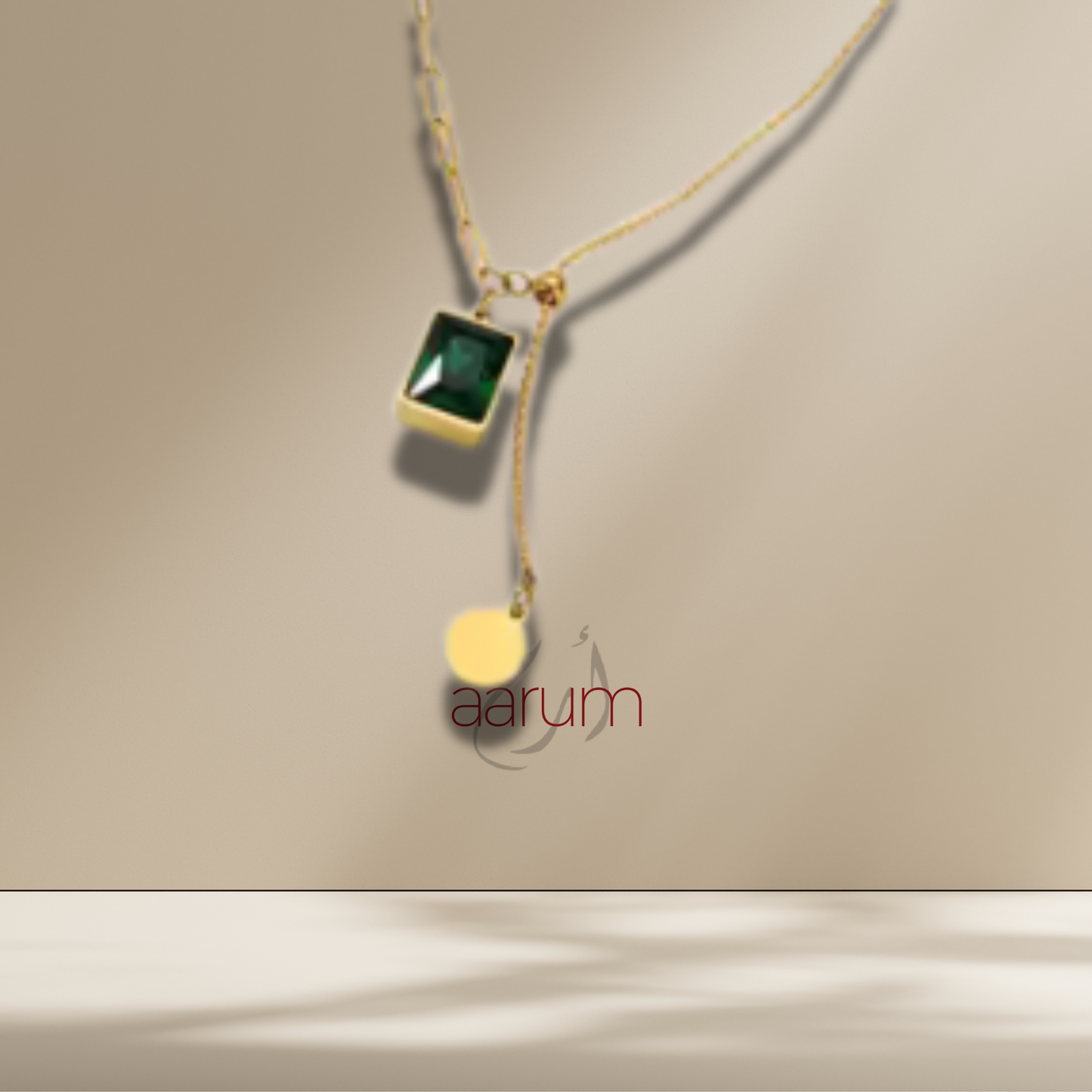 EMERALD DUAL CHAIN PENDANT